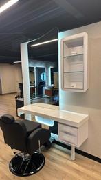kaptafel en wandkast wit led lade planken kapsalon knipspieg, Nieuw, 125 cm of meer, Ophalen of Verzenden, 150 tot 200 cm