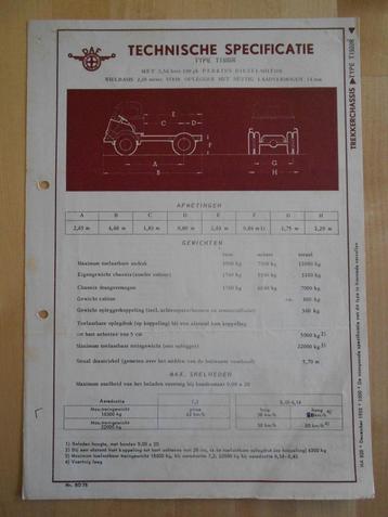 DAF T 1500 Technische Specificatie folder 1953 Kikker T1500R beschikbaar voor biedingen