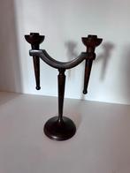 Metalen Kandelaar - 38cm hoog, 24cm breed, Gebruikt, 25 tot 50 cm, Zwart, Ophalen of Verzenden