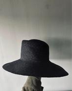 Prachtige zwarte hoed fijn riet Made in Italy, Ophalen of Verzenden, Hoed, Zo goed als nieuw, Made in Italy