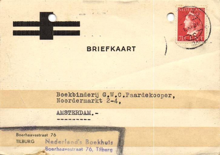 Nederland s Boekhuis, Tilburg - 11.1946 - briefkaart, Postzegels en Munten, Brieven en Enveloppen | Nederland, Briefkaart, Ophalen of Verzenden