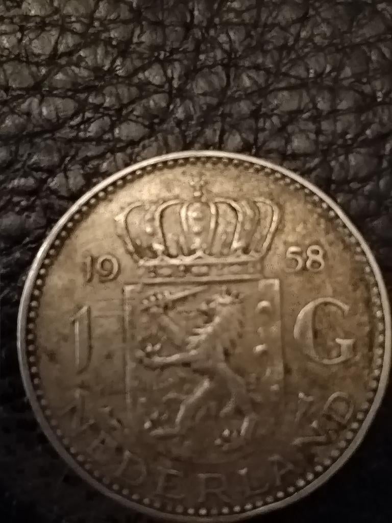 Zilveren gulden 1958 Juliana, Ophalen of Verzenden