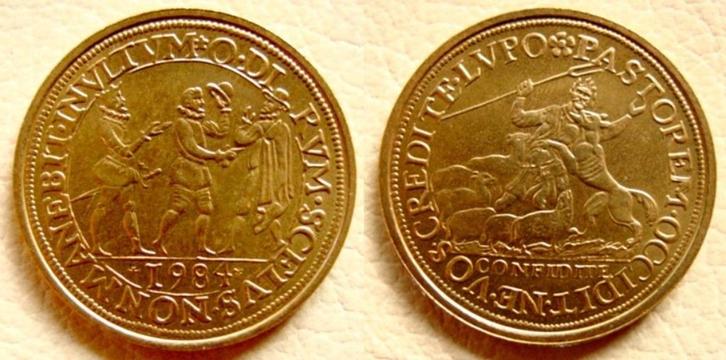 Penning  moord op Willem van Oranje 1984, Postzegels en Munten, Penningen en Medailles, Overige materialen, Nederland, Verzenden