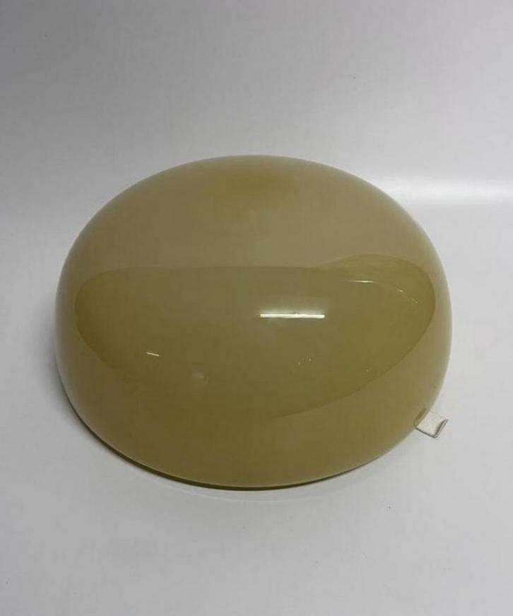 Vintage grote Gispen opaline lamp geel Ø 30 cm halve bol, Antiek en Kunst, Antiek | Lampen, Ophalen of Verzenden