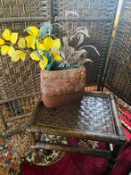 Mooie retro boho vaas, Huis en Inrichting, Overige kleuren, Ophalen of Verzenden, Minder dan 50 cm, Glas