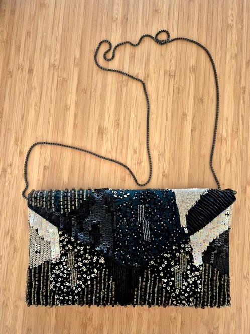 Feestelijke clutch met kralen & pailletten ZGAN, Sieraden, Tassen en Uiterlijk, Tassen | Damestassen, Zo goed als nieuw, Avondtasje