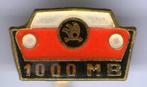Skoda 1000 MB rood email op koper auto speldje ( C_308 ), Verzenden, Zo goed als nieuw, Transport, Speldje of Pin