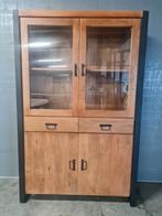 Vitrinekast Boaz van mangohout 115 cm breed, Huis en Inrichting, Kasten | Vitrinekasten, Ophalen, 100 tot 150 cm, ., .