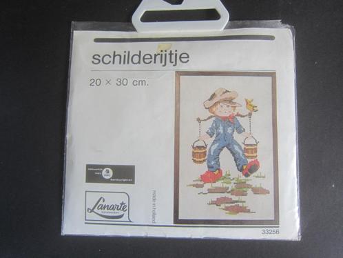 borduren ur schilderijtje compleet 20 x 30 boer op klompen, Hobby en Vrije tijd, Borduren en Borduurmachines, Nieuw, Borduurpakket
