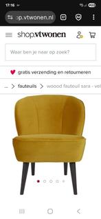 Fauteuil velvet oker geel 2 stuks, Huis en Inrichting, Fauteuils, Ophalen, Overige materialen, Gebruikt, Minder dan 75 cm