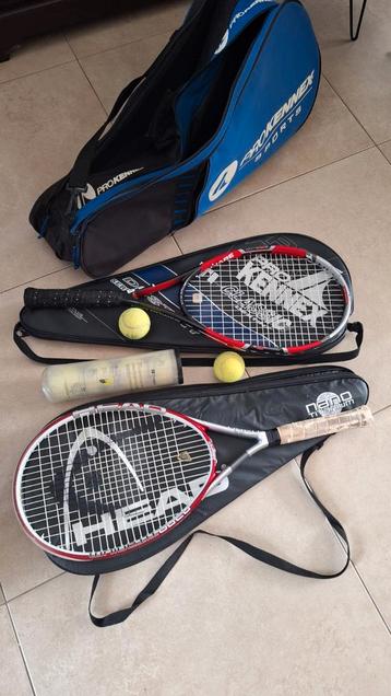 Tennisrackets + Tas beschikbaar voor biedingen