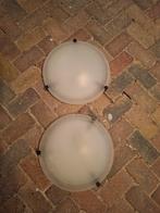 2x Glazen Plafondlampen - 30cm, Ophalen, Zo goed als nieuw, Glas, Modern