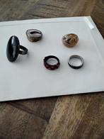 Diverse ringen  5 stuks verschillende maten, Sieraden, Tassen en Uiterlijk, Ringen, Gebruikt, Met edelsteen, Zwart, Ophalen of Verzenden