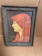 Oud schilderij vrouw met rode hoofddoek Henner Jean, Antiek en Kunst, Kunst | Schilderijen | Klassiek, Ophalen of Verzenden