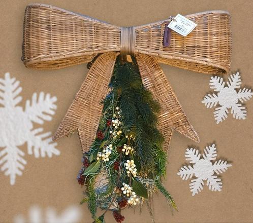 Rivièra maison kerst strik rustic rattan, Diversen, Kerst, Nieuw, Ophalen of Verzenden