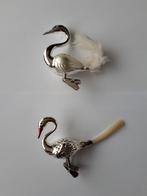 Vintage retro kerstballen zwanen op clip glas oud izgst., Ophalen of Verzenden, Zo goed als nieuw
