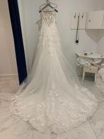 Vintage Bruidsjurk,  Spaans designer, gekocht bij Koonings, Maat 38/40 (M), Wit, Ophalen of Verzenden, Zo goed als nieuw
