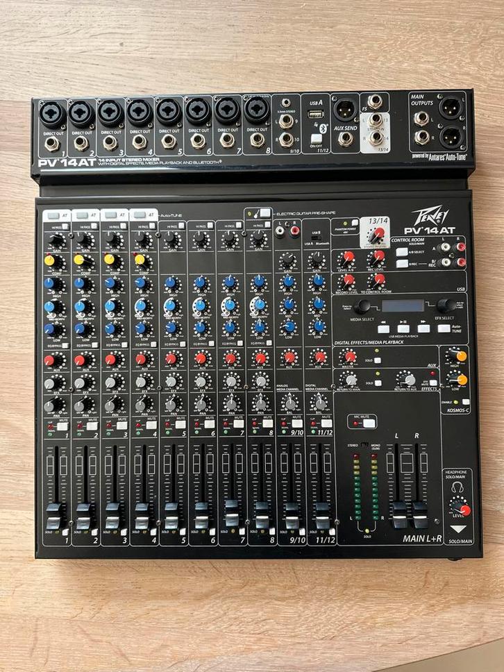 Peavey PV14 AT Mengpaneel - 14 Kanaals met autotune en usb, Muziek en Instrumenten, Mengpanelen, Zo goed als nieuw, 10 tot 20 kanalen