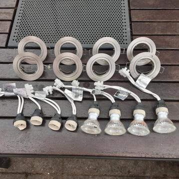 Set van 8 Newlec inbouwspots RVS look beschikbaar voor biedingen