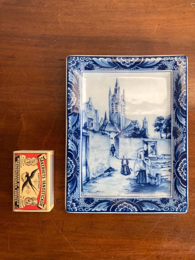 Royal Delft Delfts Blauw klein wandbordje Pieter de Hooch, Ophalen of Verzenden