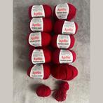 10x Katia Merino baby bollen wol - donkerrood - set, Ophalen of Verzenden, Zo goed als nieuw, Breien of Haken, Wol of Garen