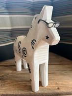 Vintage IKEA wit groot Dala Paard hout met bril - Dalarna, Antiek en Kunst, Kunst | Designobjecten, Ophalen of Verzenden