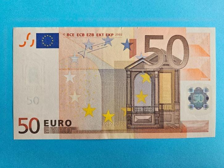 50 euro biljet uit 2002, Postzegels en Munten, Bankbiljetten | Nederland, Los biljet, 50 gulden, Verzenden