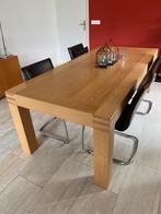 Goossens Clear eettafel mat gelakt eiken, Huis en Inrichting, Ophalen, Zo goed als nieuw, Rechthoekig, 50 tot 100 cm