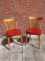 2 Vintage stoelen, Huis en Inrichting, Stoelen, Gebruikt, Twee, Vintage, Rood