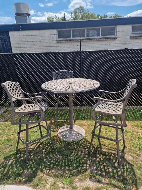Bar tuinmeubels draaibaar metaal 4 delig, Tuin en Terras, Tuinsets en Loungesets, Zo goed als nieuw, Ophalen