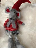 Kerstmuis kerstdecoratie muis kerstmuts bungelpootjes 50cm, Diversen, Kerst, Ophalen of Verzenden, Nieuw