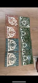 Klein Partijtje Jugendstil Tegels, Minder dan 50 cm, Gebruikt, Bruin, Vierkant