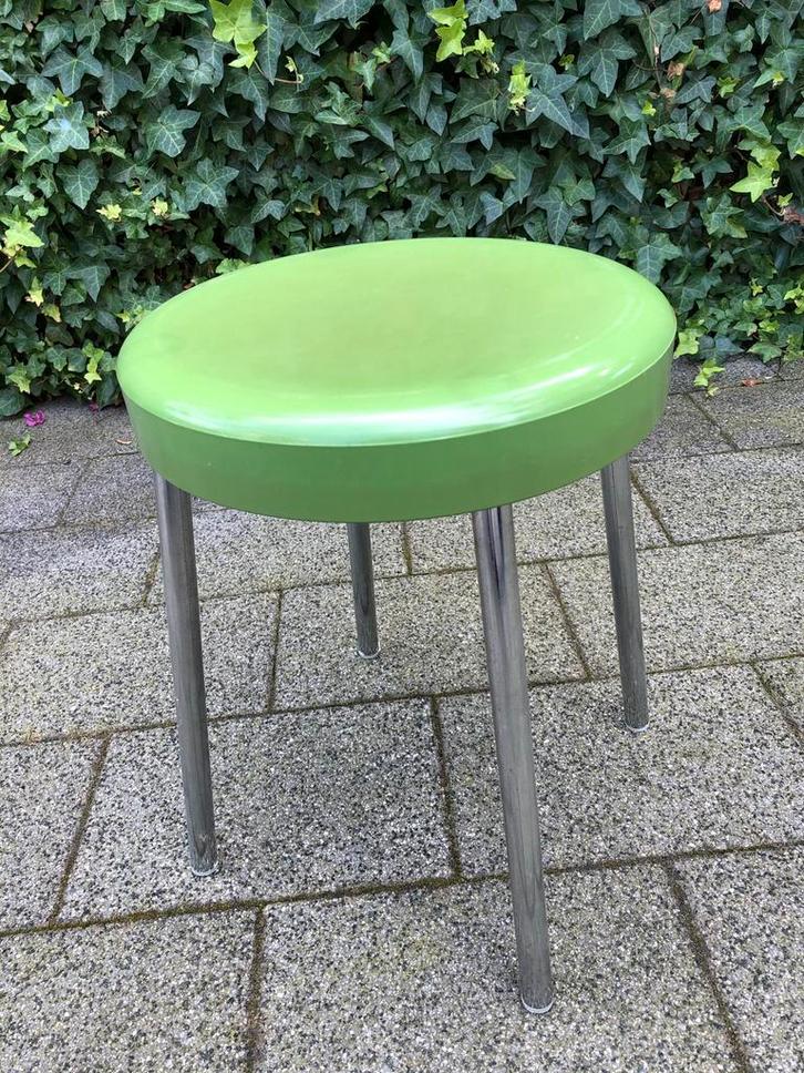 Vintage Kruk Carrera Matta - Groen, Huis en Inrichting, Krukjes, Gebruikt, Kunststof, Ophalen