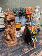 India houtsnijwerk olifant set Indiase beelden hout, Antiek en Kunst, Ophalen of Verzenden