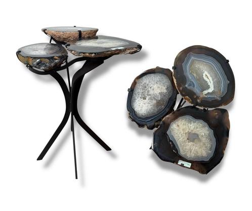 Bijzet tafel gemaakt van natuurlijke Agaat - Design, Huis en Inrichting, Tafels | Bijzettafels, Nieuw, Overige vormen, 60 cm of meer