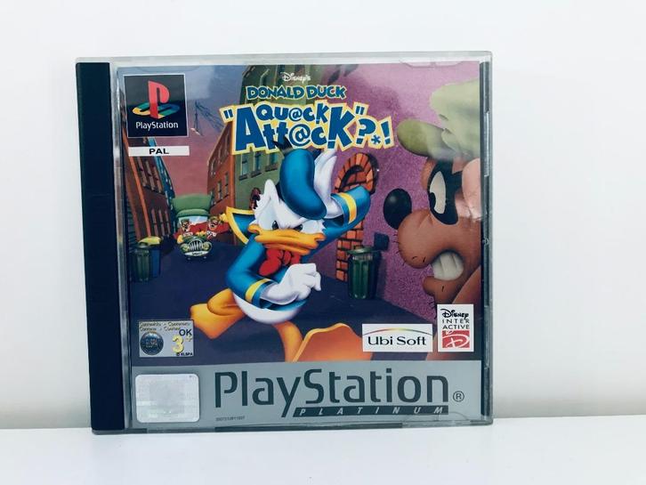 PS1 - Donald Duck Quack Attack (Platinum) (Compleet), Spelcomputers en Games, Games | Sony PlayStation 1, Zo goed als nieuw, Avontuur en Actie