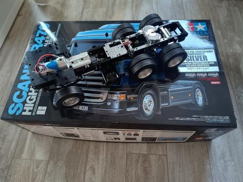 Tamiya Carson RC Scania R620 6x4 1:14  Zilver met veel extra, Hobby en Vrije tijd, Modelbouw | Radiografisch | Auto's, Nieuw, Auto onroad