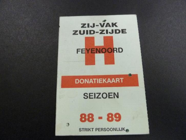 Seizoenkaart Feyenoord  1988-89 Unieke vondst, Verzamelen, Sportartikelen en Voetbal, Gebruikt, Overige typen, Feyenoord, Ophalen