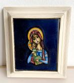 Vintage Woltermans Geëmailleerd koper Madonna Kind 12,5 cm, Ophalen of Verzenden