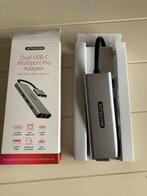 Sitecom Dual USB-C Multiport Pro Adapter, Ophalen of Verzenden, Zo goed als nieuw, USB-hub, Laptop
