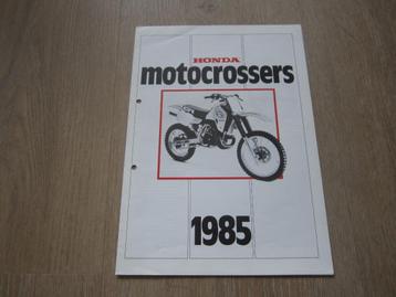 Honda CR80R CR80 R2 CR125R CR250R CR500R folder 1985 beschikbaar voor biedingen