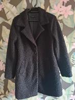 Zwarte, wollige jas, Kleding | Dames, Jassen | Winter, Zwart, Maat 42/44 (L), Pescara, Ophalen of Verzenden