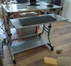 Computerbureautje 80 br x 52 d x 80/100 h, Ophalen, In hoogte verstelbaar, Gebruikt, Bureau