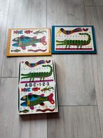 Vintage puzzel Abc en 124 van de Jumbo, Ophalen of Verzenden, 10 tot 50 stukjes, Gebruikt