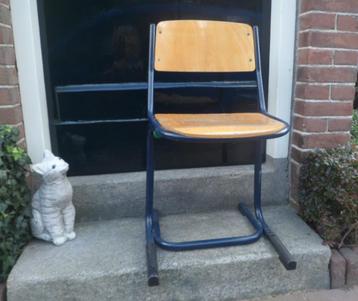   Design schoolstoeltje stoel stoeltje school metaal hout beschikbaar voor biedingen
