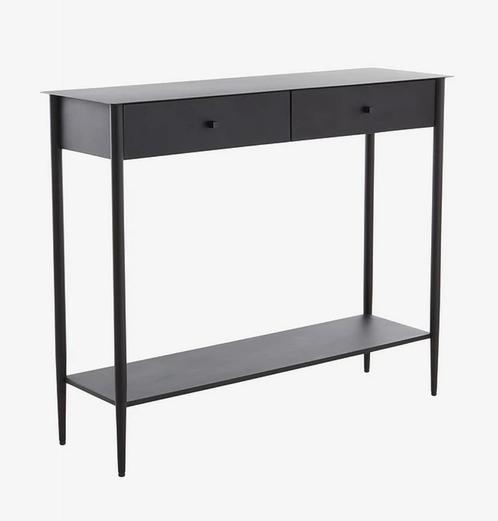 Sidetable zwart - als nieuw - luxe gepoedercoat staal, Huis en Inrichting, Tafels | Sidetables, Zo goed als nieuw, 25 tot 50 cm