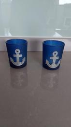 2 glazen waxine houders, Ophalen of Verzenden, Overige materialen, Minder dan 25 cm