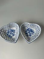 OTS Delft Hartvormige Schaaltjes, Ophalen of Verzenden, Gebruikt, Blauw, Glas