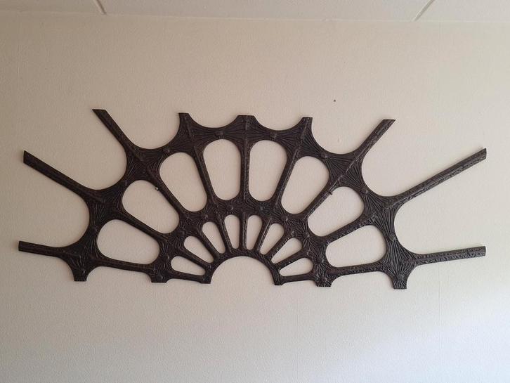 Mid-Century Metalen Wanddecoratie, Huis en Inrichting, Woonaccessoires | Wanddecoraties, Gebruikt, Ophalen