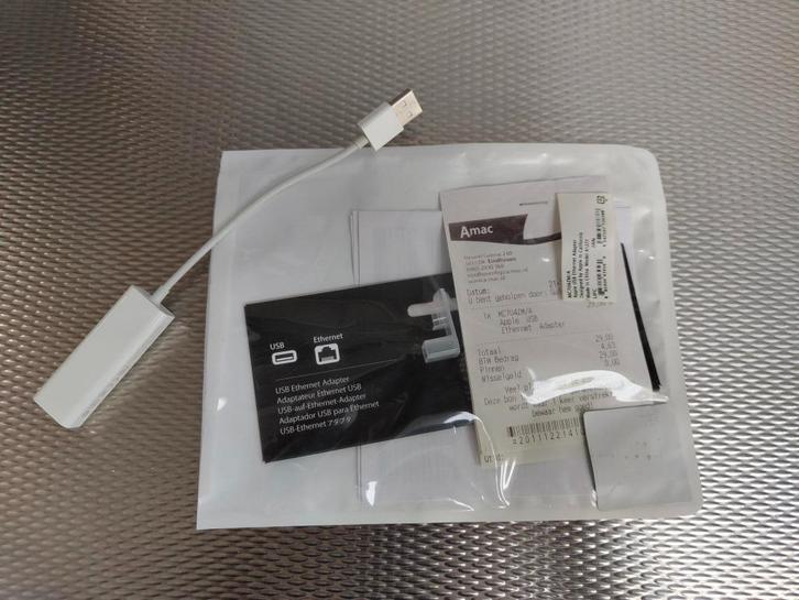 Apple USB Ethernet adapter A1277, Computers en Software, Apple Macbooks, Gebruikt, Overige modellen, 13 inch, Onbekend, Onbekend